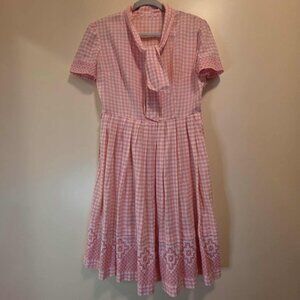 Vintage Handmade Pink/White Checkered Dress